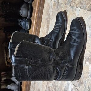 Justin  Black  Western Cowboy Boots Leather L3703 USA Woman's 6 B